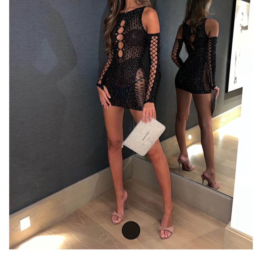 Elegant Black Mesh Dress